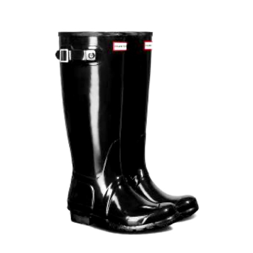 Hunter Black Glossy Rain Boots